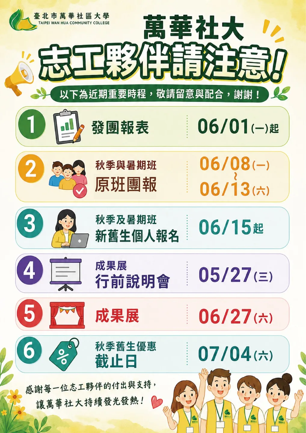 萬華社大志工隊會議活動紀錄照片 5